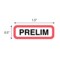 Nevs Position Labels - Prelim 1/2" x 1-1/2" White w/Red & Black XP-550 - alternate 2